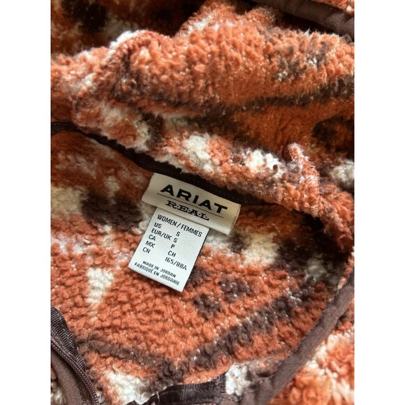 Ariat Rainbow Navajo Western Fleece Hooded 1/2 Zip Jacket - Picture 2 of 7